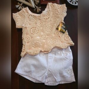 New lace lined 2pc outfit set girls size 5/6